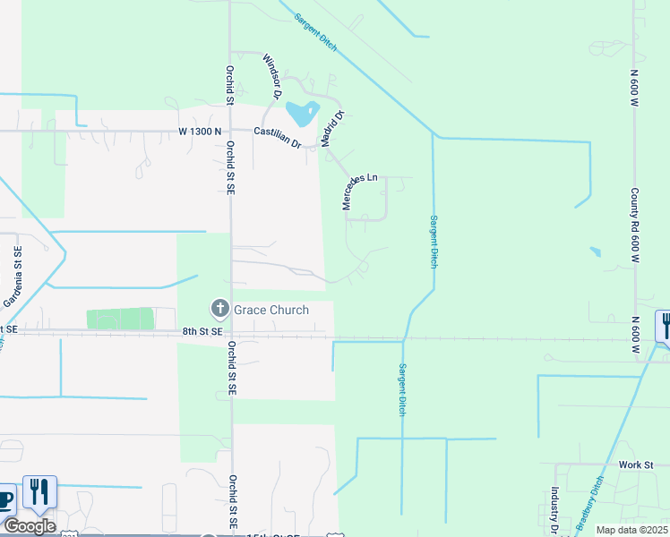 map of restaurants, bars, coffee shops, grocery stores, and more near 6614 Ridgeview Dr in De Motte