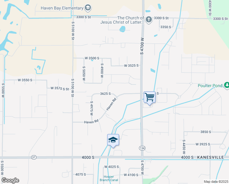 map of restaurants, bars, coffee shops, grocery stores, and more near 4838 3625 South in West Haven