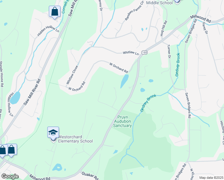 map of restaurants, bars, coffee shops, grocery stores, and more near 7 Sleepy Hollow Road in Chappaqua