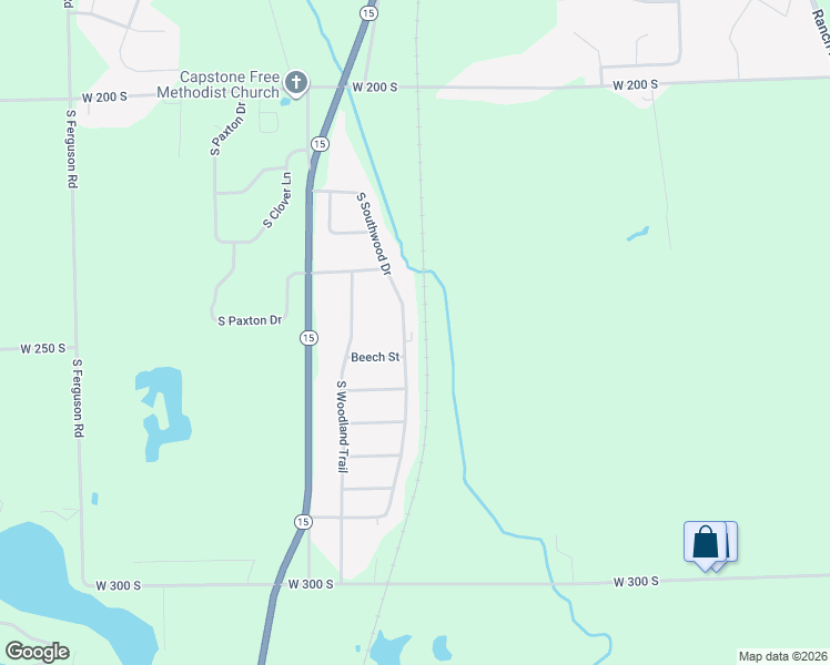 map of restaurants, bars, coffee shops, grocery stores, and more near 2512 South Southwood Drive in Warsaw