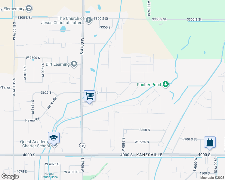 map of restaurants, bars, coffee shops, grocery stores, and more near 3668 South 4525 West in West Haven