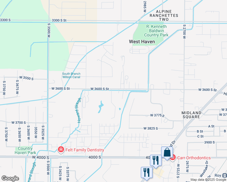 map of restaurants, bars, coffee shops, grocery stores, and more near 3604 South Macy Lane in West Haven