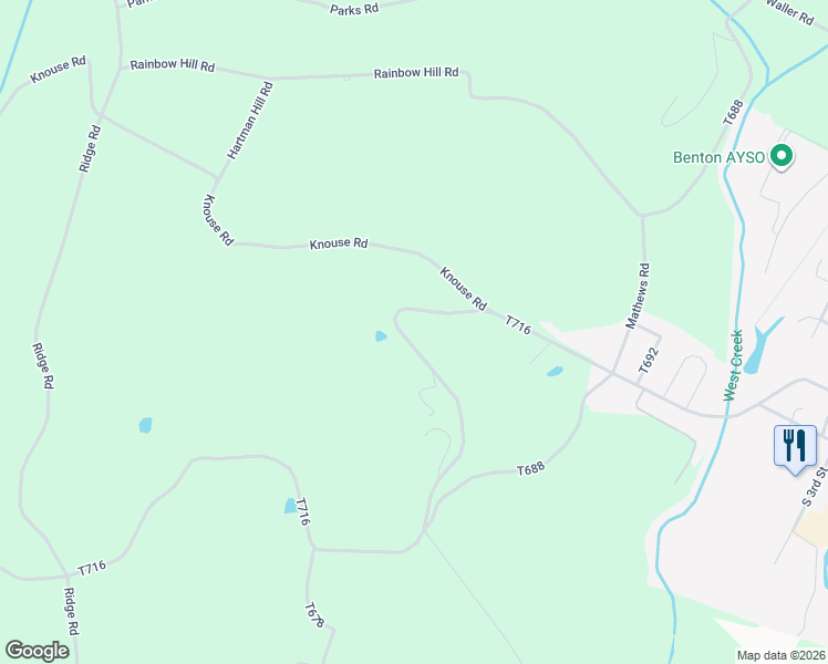 map of restaurants, bars, coffee shops, grocery stores, and more near 115-125 Distillery Hill Rd in Benton