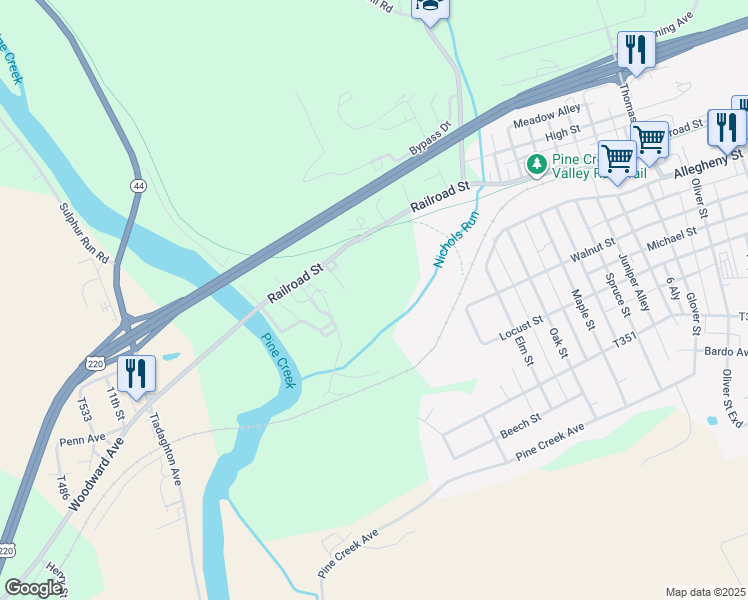 map of restaurants, bars, coffee shops, grocery stores, and more near 911 Railroad Street in Jersey Shore