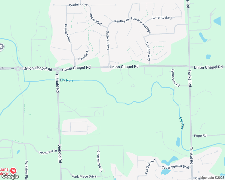 map of restaurants, bars, coffee shops, grocery stores, and more near 4716 Union Chapel Road in Fort Wayne