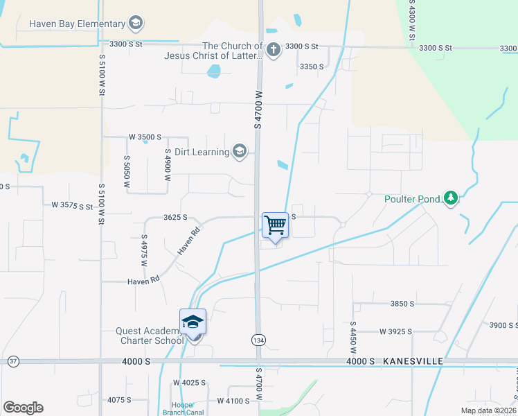 map of restaurants, bars, coffee shops, grocery stores, and more near 4722 West 3600 South in West Haven