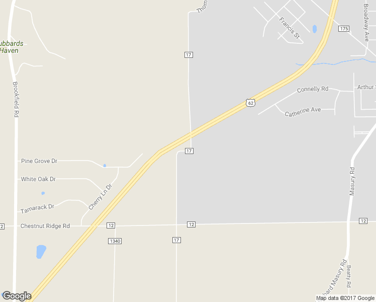 map of restaurants, bars, coffee shops, grocery stores, and more near 1648 Thomas Hubbard Road in Hubbard