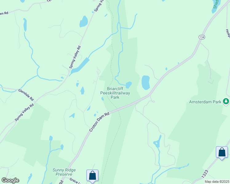 map of restaurants, bars, coffee shops, grocery stores, and more near Briarcliff-Peekskill Trailway in Ossining
