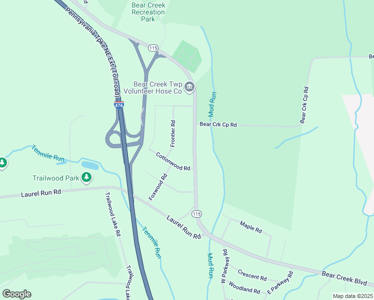 map of restaurants, bars, coffee shops, grocery stores, and more near 3670 Bear Creek Boulevard in Bear Creek Village