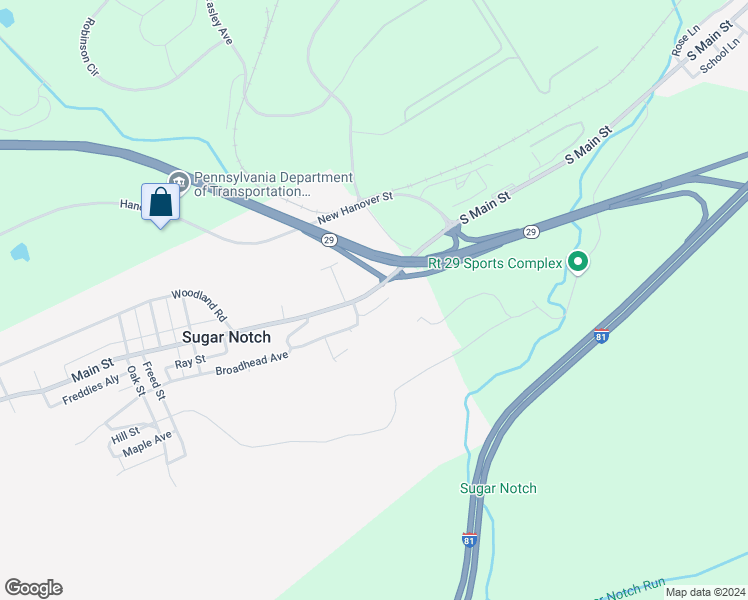 map of restaurants, bars, coffee shops, grocery stores, and more near 542 Main Street in Sugar Notch
