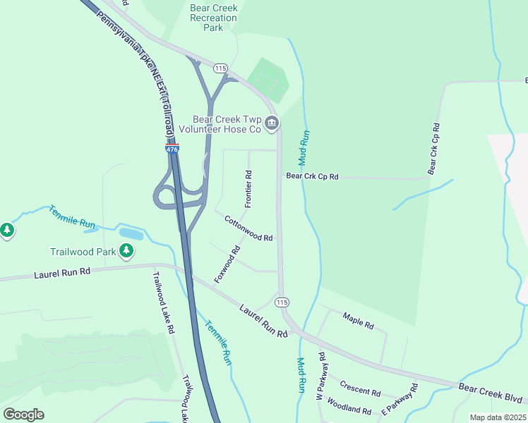 map of restaurants, bars, coffee shops, grocery stores, and more near 3670 Bear Creek Boulevard in Bear Creek Village
