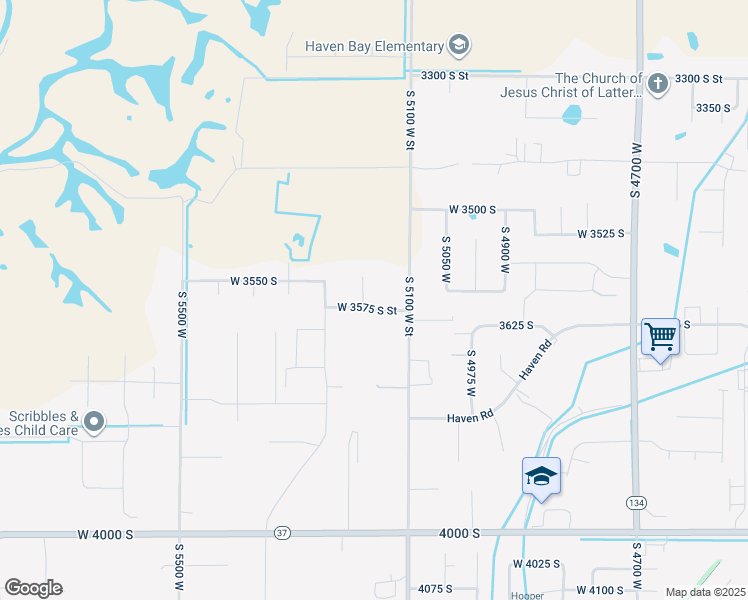 map of restaurants, bars, coffee shops, grocery stores, and more near 3544 South 5160 West Street in Hooper