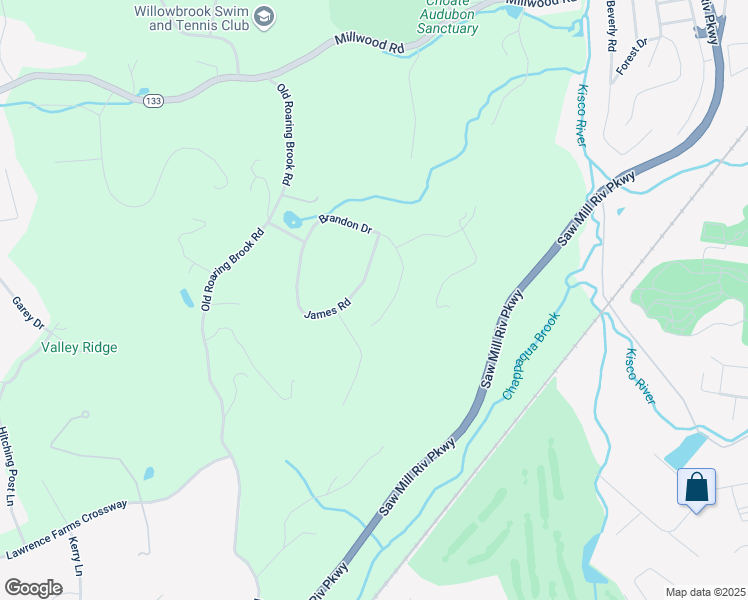 map of restaurants, bars, coffee shops, grocery stores, and more near 43 James Road in Mount Kisco