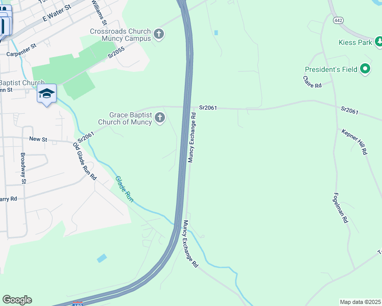 map of restaurants, bars, coffee shops, grocery stores, and more near 220 Muncy Exchange Road in Muncy