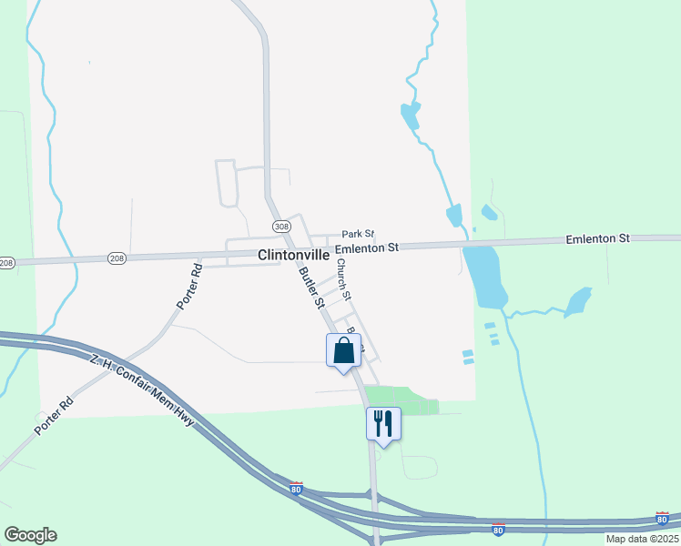 map of restaurants, bars, coffee shops, grocery stores, and more near 196 Church Street in Polk