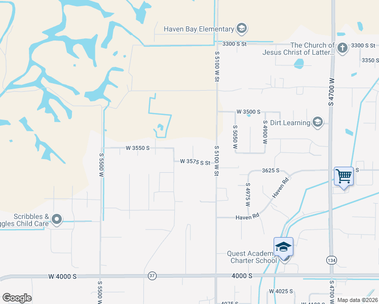 map of restaurants, bars, coffee shops, grocery stores, and more near 3561 South 5160 West Street in Hooper