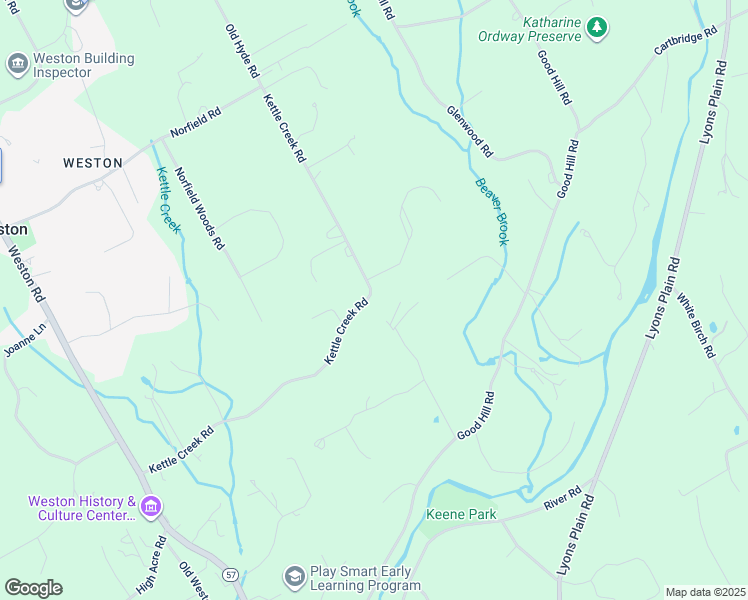 map of restaurants, bars, coffee shops, grocery stores, and more near 65 Kettle Creek Road in Weston