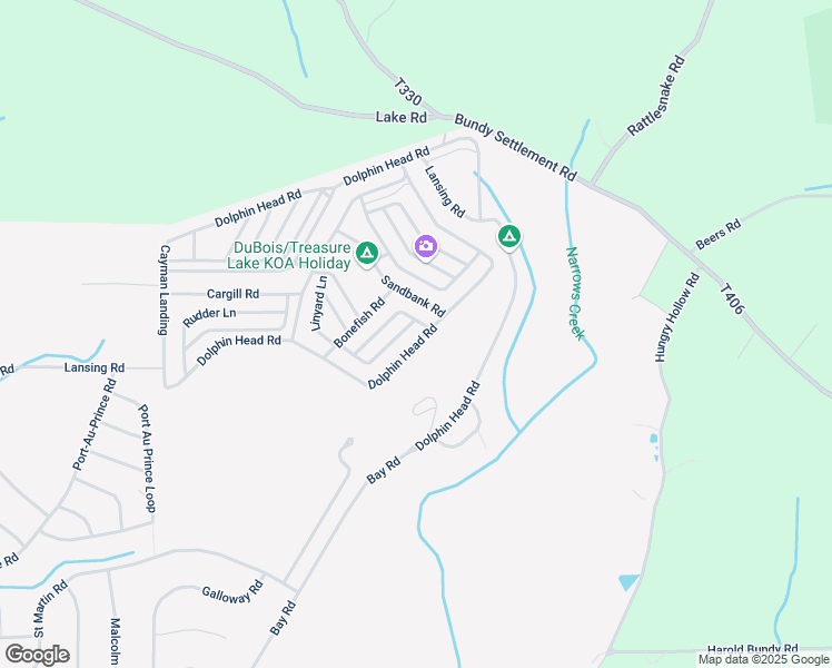 map of restaurants, bars, coffee shops, grocery stores, and more near Cornfish Cay Lane in DuBois