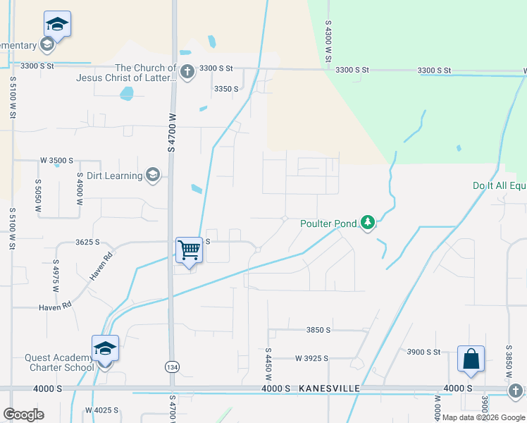 map of restaurants, bars, coffee shops, grocery stores, and more near 4464 West 3600 South in West Haven