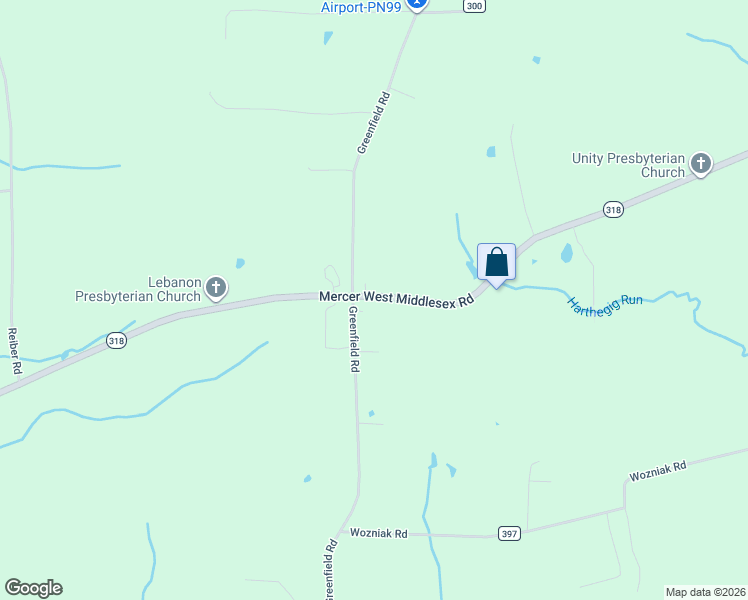 map of restaurants, bars, coffee shops, grocery stores, and more near 2020 Mercer West Middlesex Road in Mercer