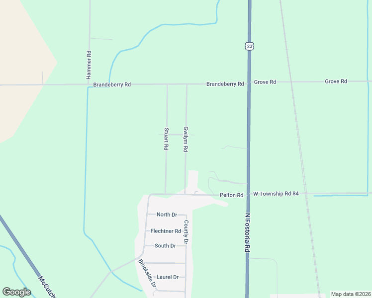 map of restaurants, bars, coffee shops, grocery stores, and more near 3208 Gwilym Road in Fostoria