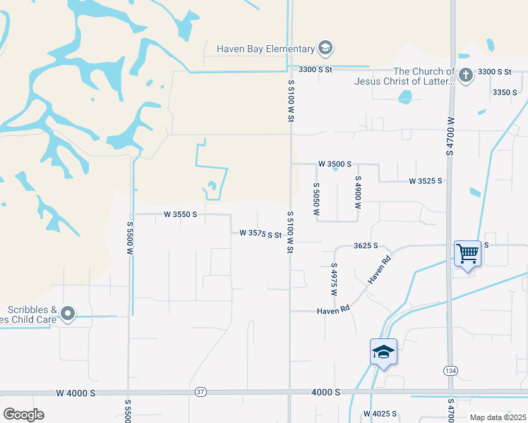 map of restaurants, bars, coffee shops, grocery stores, and more near 3544 South 5160 West Street in Hooper