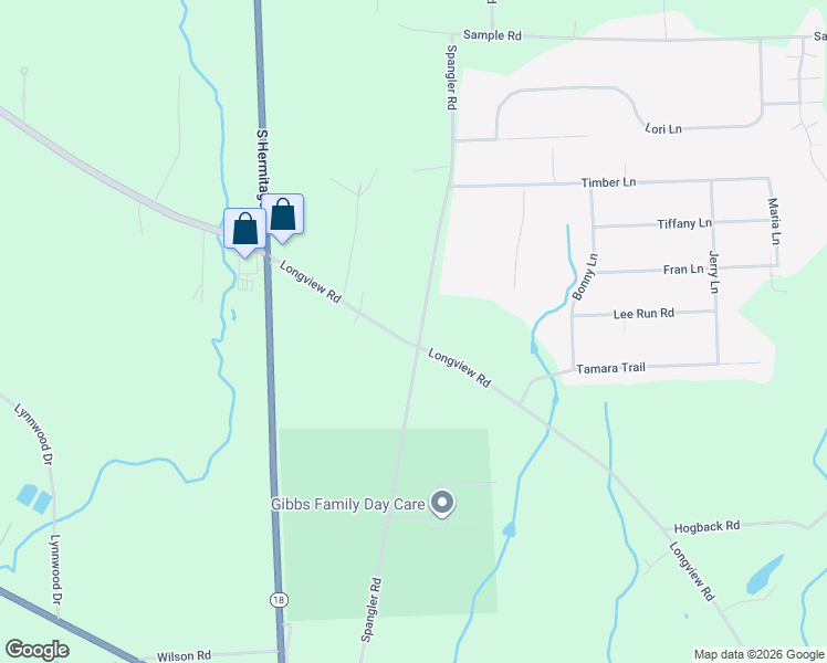 map of restaurants, bars, coffee shops, grocery stores, and more near 2600 Spangler Road in Hermitage