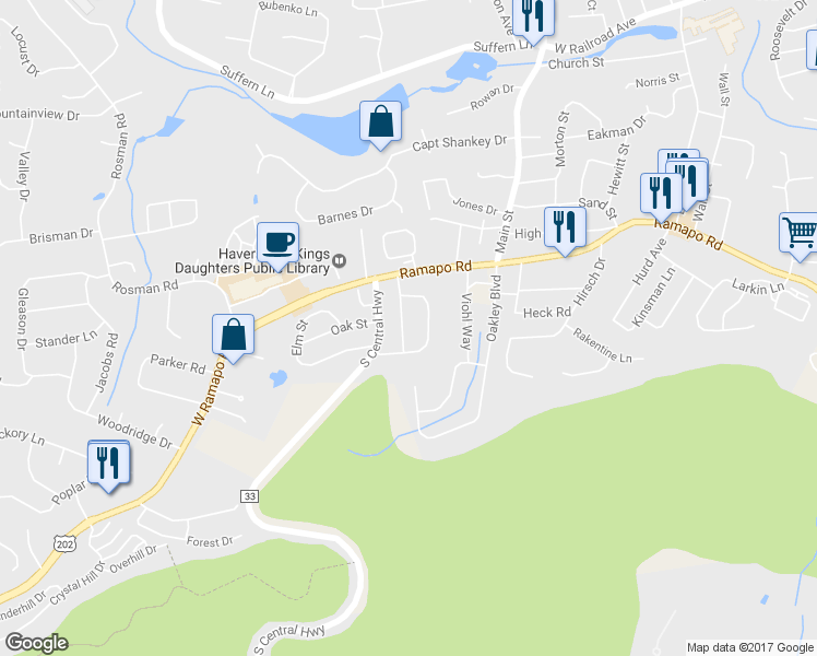 map of restaurants, bars, coffee shops, grocery stores, and more near 11 Havervale Lane in Thiells