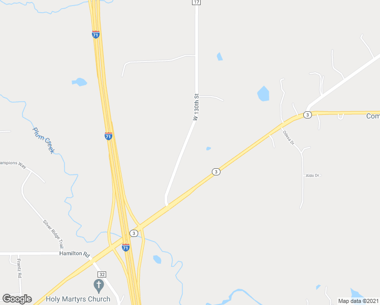 map of restaurants, bars, coffee shops, grocery stores, and more near 2803 West 130th Street in Hinckley