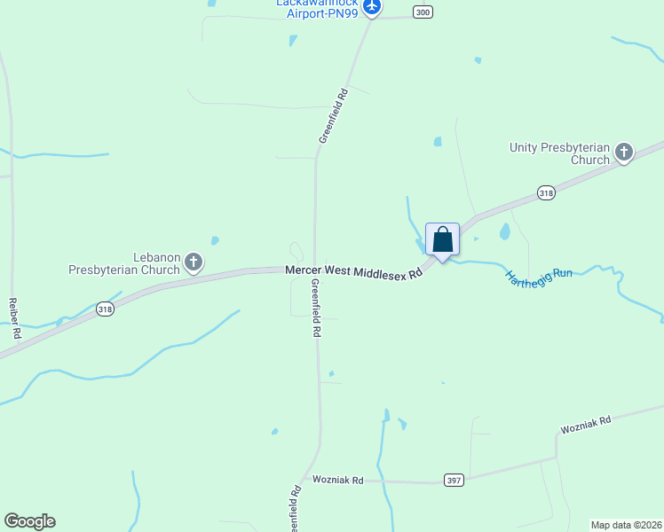 map of restaurants, bars, coffee shops, grocery stores, and more near 2020 Mercer West Middlesex Road in Mercer