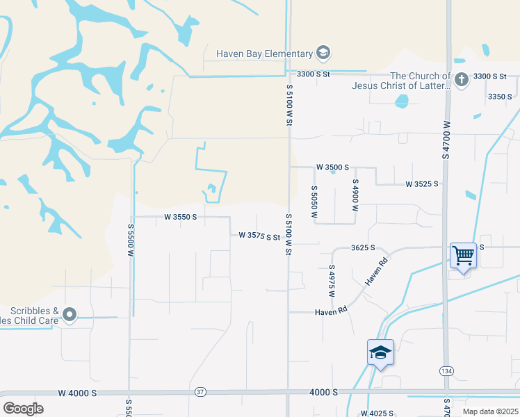 map of restaurants, bars, coffee shops, grocery stores, and more near 3524 South 5160 West in Hooper