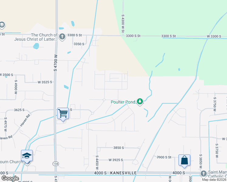 map of restaurants, bars, coffee shops, grocery stores, and more near 4357 West 3550 South in West Haven