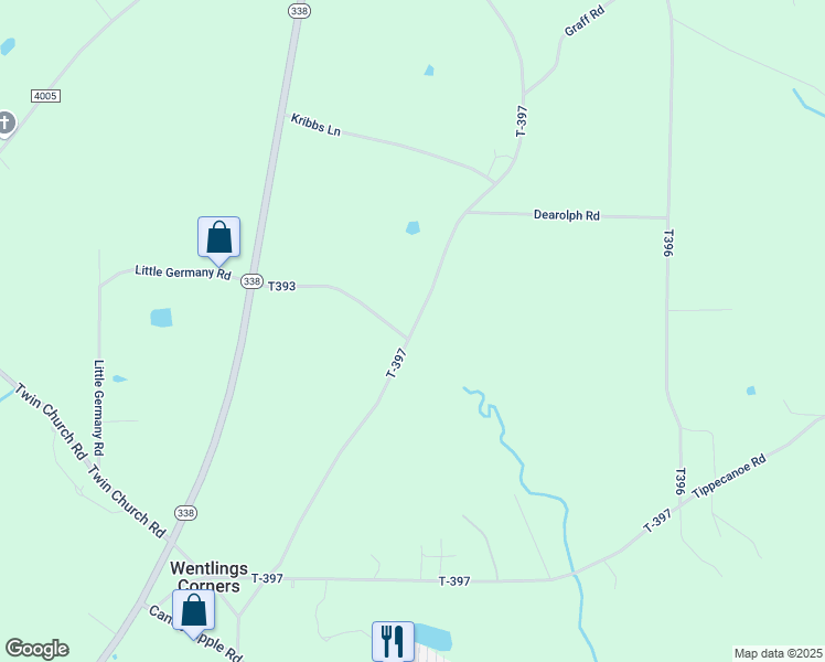 map of restaurants, bars, coffee shops, grocery stores, and more near 662 Wentlings Corners Road in Knox