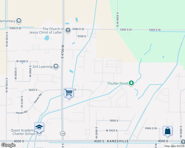 map of restaurants, bars, coffee shops, grocery stores, and more near 3555 South 4450 West in West Haven