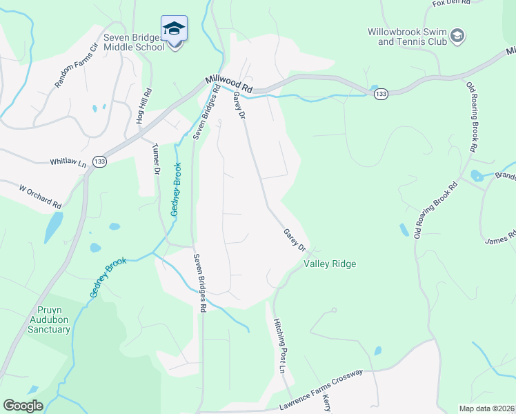 map of restaurants, bars, coffee shops, grocery stores, and more near 24 Garey Drive in Chappaqua