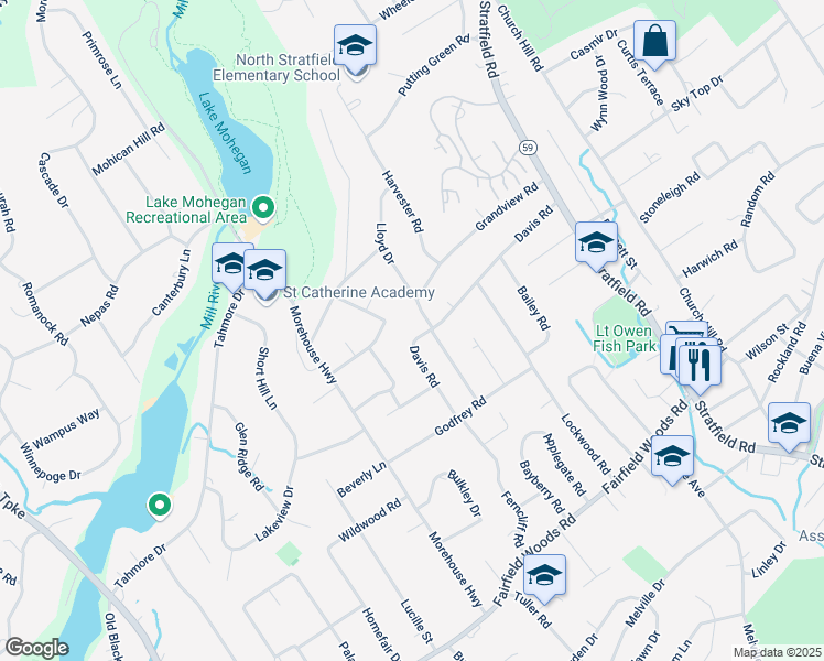 map of restaurants, bars, coffee shops, grocery stores, and more near 440 Davis Road in Fairfield