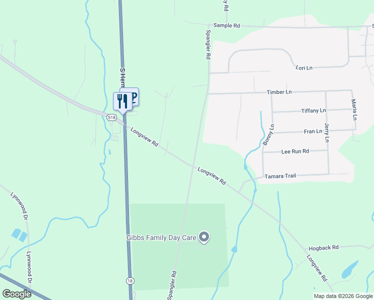 map of restaurants, bars, coffee shops, grocery stores, and more near 2600 Spangler Road in Hermitage