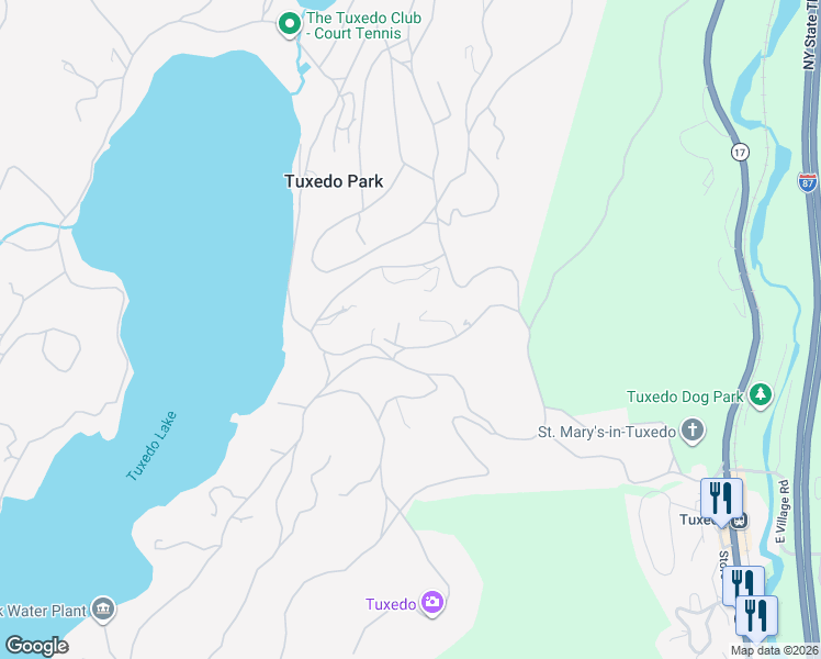 map of restaurants, bars, coffee shops, grocery stores, and more near 15 Old Park Road in Tuxedo Park