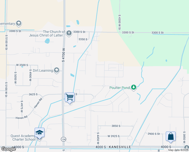 map of restaurants, bars, coffee shops, grocery stores, and more near 3549 South 4450 West in West Haven