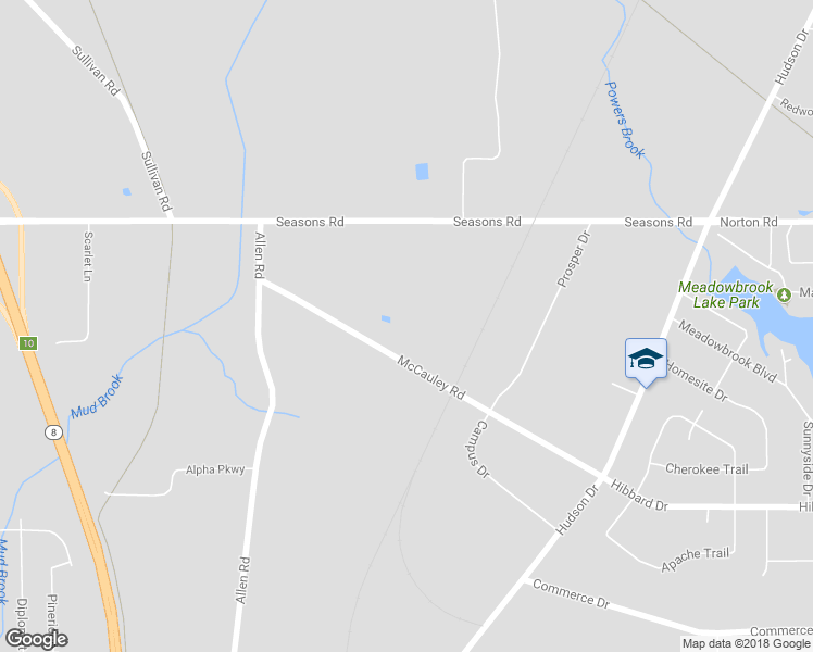 map of restaurants, bars, coffee shops, grocery stores, and more near 817 McCauley Road in Stow