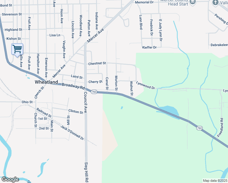 map of restaurants, bars, coffee shops, grocery stores, and more near 30 Canal Street in Wheatland