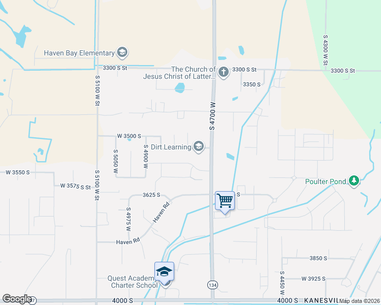 map of restaurants, bars, coffee shops, grocery stores, and more near 4791 West 3525 South in West Haven
