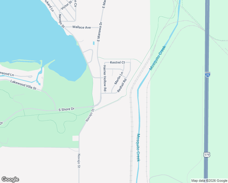 map of restaurants, bars, coffee shops, grocery stores, and more near 5739 Merlin Lane in Council Bluffs