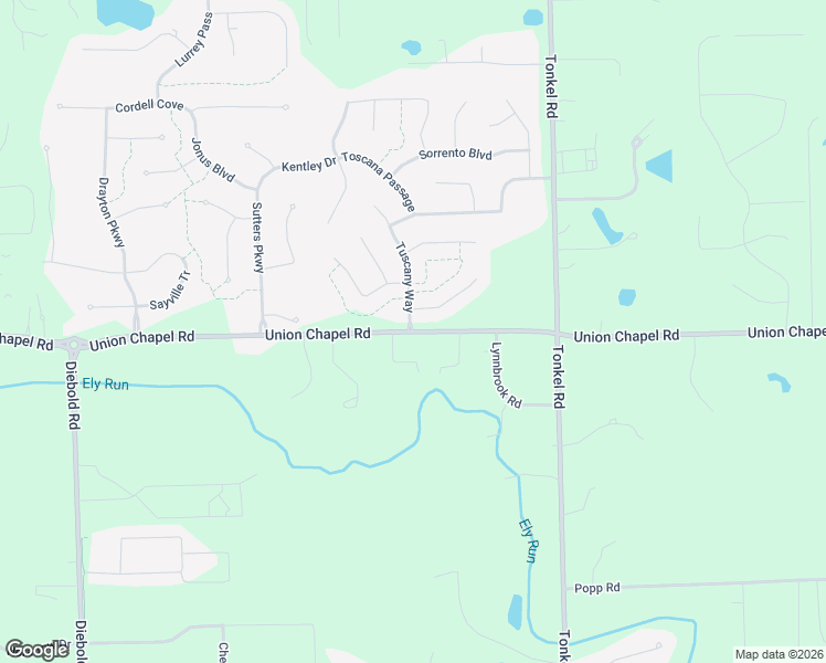 map of restaurants, bars, coffee shops, grocery stores, and more near 5187 Union Chapel Road in Fort Wayne
