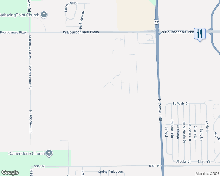 map of restaurants, bars, coffee shops, grocery stores, and more near 434 Lantern Court in Bourbonnais