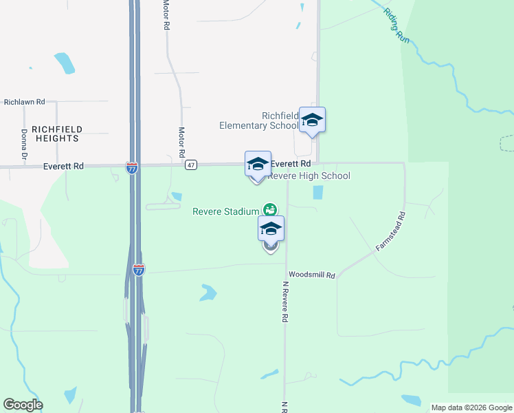map of restaurants, bars, coffee shops, grocery stores, and more near 3420 Everett Road in Richfield