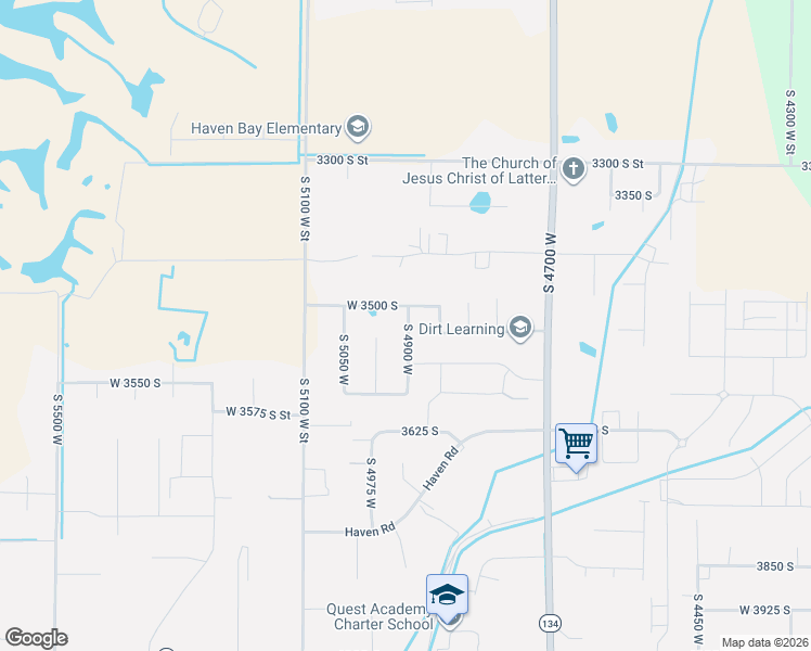 map of restaurants, bars, coffee shops, grocery stores, and more near 4943 West 3500 South in West Haven
