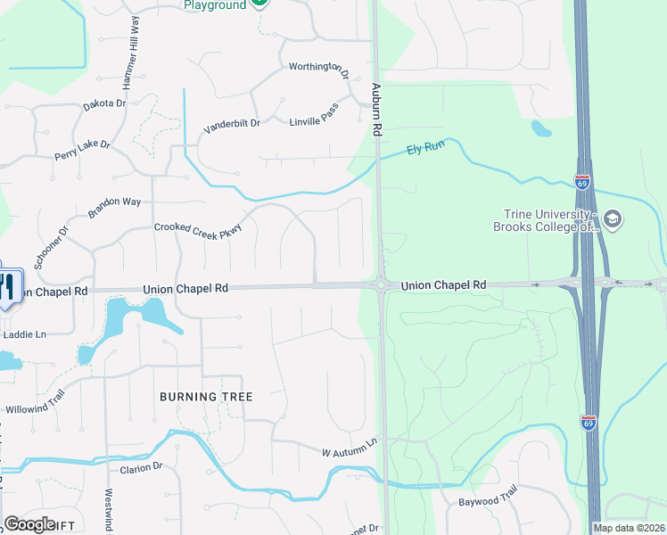 map of restaurants, bars, coffee shops, grocery stores, and more near 12704 Chaplin Court in Fort Wayne