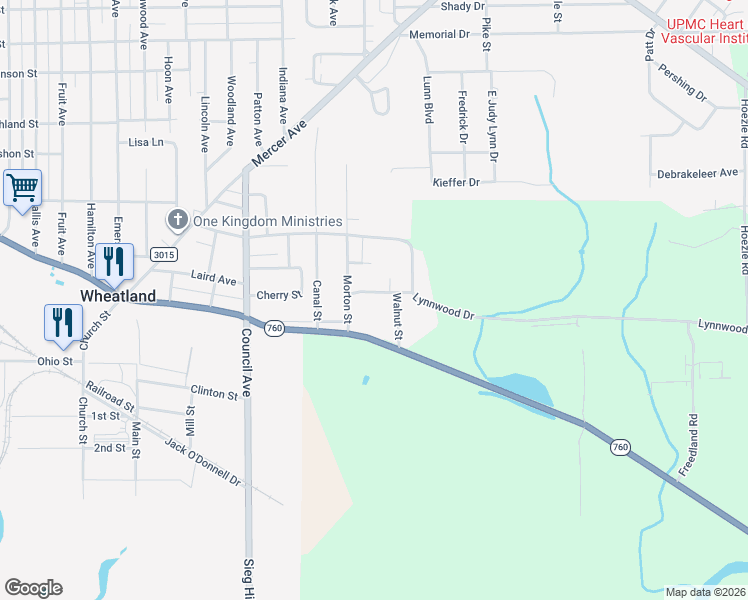 map of restaurants, bars, coffee shops, grocery stores, and more near 184 Reon Street in Wheatland