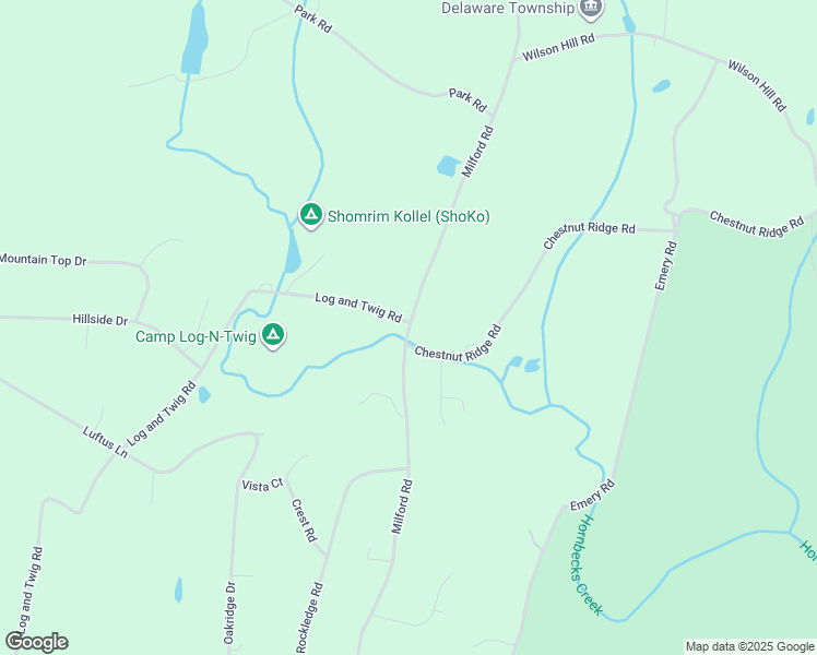 map of restaurants, bars, coffee shops, grocery stores, and more near Milford Road in Bushkill